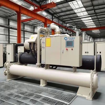 HY 100hp Cooling Capacity Semi-Hermetic Compressors Water Cooled Screw Chiller for Thermostatting of Injection Moulds