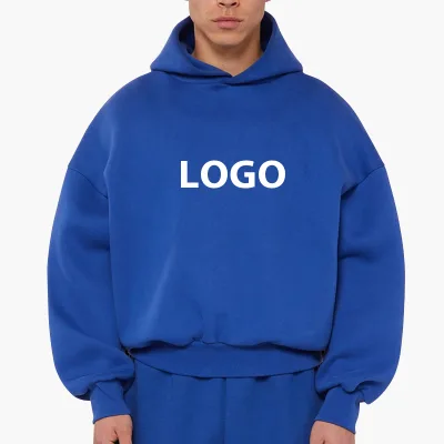 Brad Plain Thick 500/400gsm Boxy Blank Hoodie Mens Cotton Oversized Fleece Custom Hoodie Manufacturer Heavyweight Cropped Hoodie