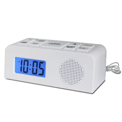 Home Desktop Multifunctional Electronic Alarm Clock Blue LED Backlight Digital FM Radio Clock