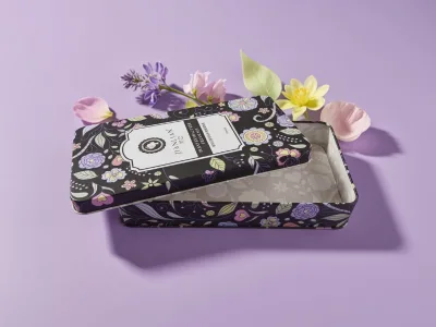 Vibrant Floral Customized Recyclable Rectangular Tin Box Beautiful Botanical Design for Candy Chocolate Snack Cookie Storage