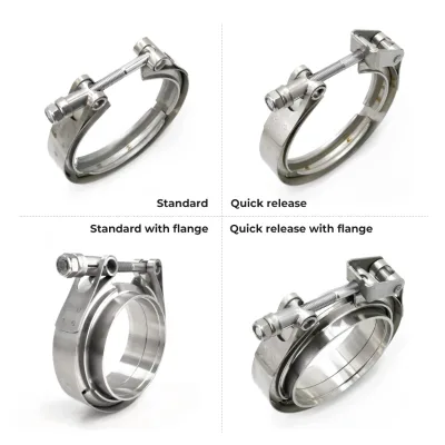 Auto Exhaust Fastener 2.5 3 Inch V Band Clamps SS304 Turbo Outlet Precision Vband Clamp Flanges Kits Welding Clamp