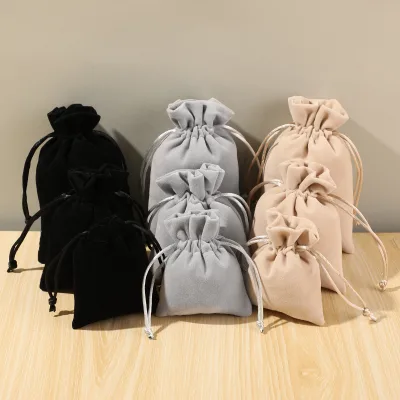 10*12cm High-Grade Luxury Bag Velvet Jewelry Storage Bag Easy to Carry Rope Style Pouch