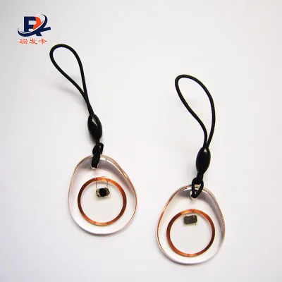 Wuhan Transparent 13.56mhz Writable RFID NFC Key Fob Tag for Apartment Door Lock with Copper Coil