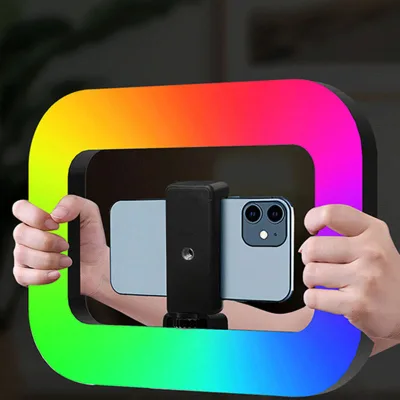 LED Overhead Light Circular Fill Light Three Color Adjustable Mobile Phone Portable Outdoor Shooting Charging Selfie Light