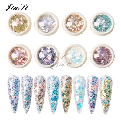 Hot Sale Mix Nail Decal Stickers Charm Nail Art Sequin Glitter Nail Sequins