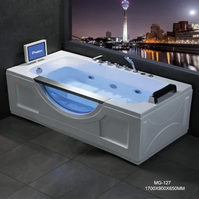 Luxury whirlpool Acrylic Massage Bathtub Hotel Resort Apartment Bubble Bath Spa Freestanding Hydromassage with TV MUSIC