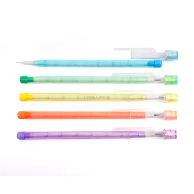 High Quality Plastic 9 Tips Translucent Multi Point Push Fun Pencils Novelty Stationery Gifts Bullet Stackable Pencil