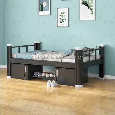 China Factory Directly Sale Metal Detachable Bunk Bed Flat Packing Twin Over Twin Adult Bunk Beds