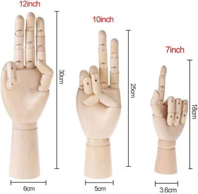 Wooden Hand Model Flexible Moveable Fingers