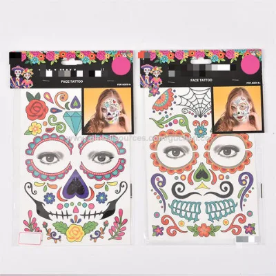 Halloween face tattoos water transfer Temporary Tattoo waterproof semi permanent Tattoo Sticker for decoration