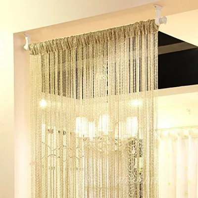 Luxury High Modern 100% Polyester Wedding Decorations String Curtain for Home Textile Customised Size