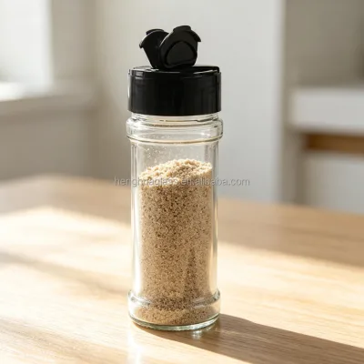 Kitchen Tools BBQ Spice Round 100ml Pepper Salt Chili Powders Seasoning Bottle Jar Container With Plastic Shaker Lid