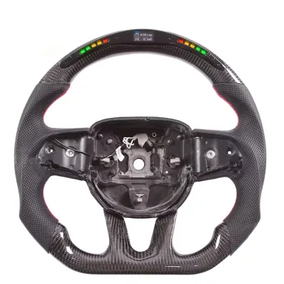 LED Smart Real Carbon Fiber Steering Wheel Fit for 2015+ Jeep Grand Cherokee Trackhawk SRT Custom Car Steering Wheel
