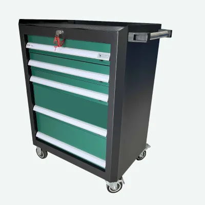 Green 5-Drawer Rolling Metal Garage Tool Trolley Cart Removable Mobile with Wheels OEM Customizable