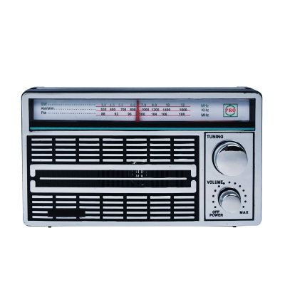 Compact Portable Outdoor Carry Large Capacity Storing Volume Speaker Player Retro Silver Elderly Radio   3 Bands Portable Radio