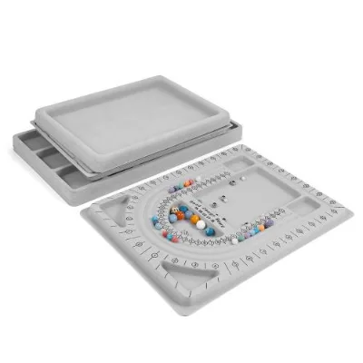 Bead Design Board Flocked Jewelry Box Beads Sizer Board Jewelry Tool Grey 837541