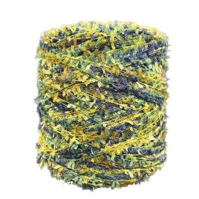100% Polyester Dyed 3.3NM/1 Crochet Butterfly Feather Yarn Fancy ChanelStyle Jacket Knitting Yarn