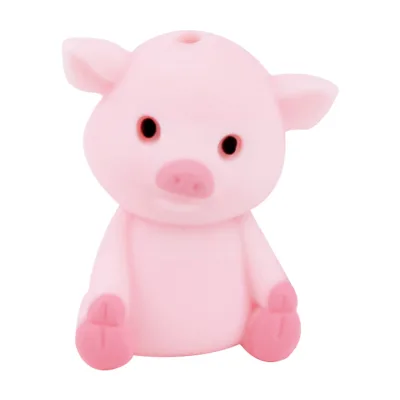 New Product Idea 2024 Cartoon Animal 3d Pig Focal Beads for Wristlet Keychain Bracelet Diy
