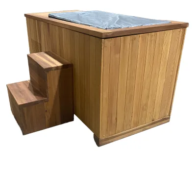 Newly Designed Portable Metal Lined Outdoor Wooden Ice Bath Cold Water Bathtub Recovery Cold Plunge Tub for Soaking 1-2 Person