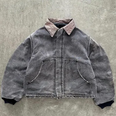 Custom Streetwear Y2k Fashion Suede Collar Vintage Acid Wash Distressed Denim Tears Jacket Boxy Cropped Oversized Men's Jackets