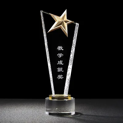 JY Professional Custom Logo Trophy Design Trophies Souvenir Star Trophy Award with Gift Packing