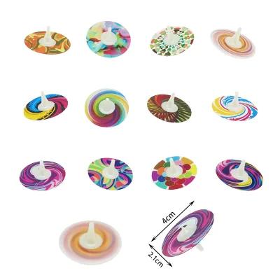 Plastic Spinning Tops Colorful Psychedelic Pattern Battle Gyro Toy Set Kids Toys Wholesale Bulk for Birthday Party Favor Bags