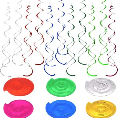 Birthday Christmas Charm Spiral PVC Hanging Decoration Latte Art Corridor Ceiling Party Supplies Decoration Decorations