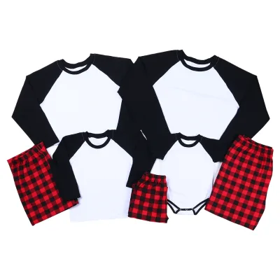 Personalized family matching baby boy flannel gingham pajamas long sleeve o neck pyjamas fall winter adult man loungewear pjs