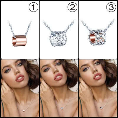In Stock 925 Silver Platinum & Rhodium Plated Infinity Symbol Necklace Trendy Women's Jewelry with Various Wearing Methods