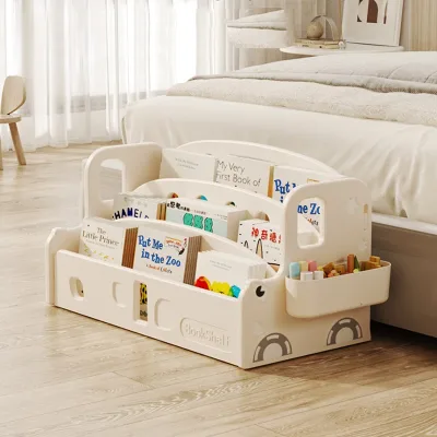 Living Room Furniture Bookshelf Children Environmental Colorful Bookshelf Indoor Book Rack Baby Plastic Bookshelf for Children