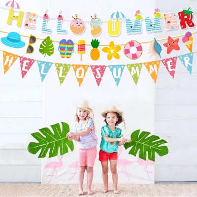 Summer Themed Hawaiian Beach Decorations Holiday Banners-Party Tableware & Decorations