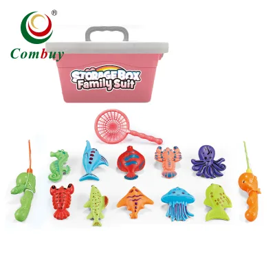 14PCS Children Game Toy Set Plastic Fishing with Storage Box