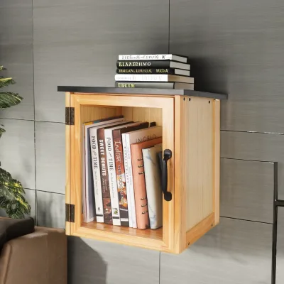 Small Outdoor Wood Cabinet for Tool Storage for Kitchen Bathroom & Neighborhood Community for Literature & Newspapers
