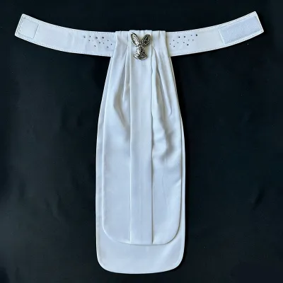 Adult White Equestrian Stock Tie for Horse Riding, Cotton Blend Fabric, S M Size Available, 10 Style Options, Wholesale Stock