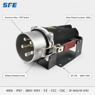 SFE Heavy Current 200A Industrial Plug and Socket Connector IP67 4 Pole 3 Phase with Earth 380V-415V SF-0542