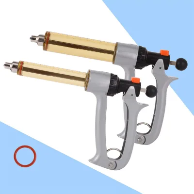 25ml 50ml Poultry Livestock Semi Automatic Adjustable Continuous Vaccine Syringe Injector for Pig Cattle Chicken Duck Goose