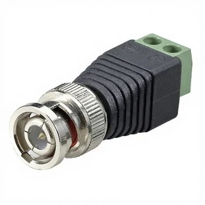 Globaltone BNC Male Balun Adapter Coaxial/Cat5/Cat6 Solarless with 2 Screw Terminals for CCTV Cameras