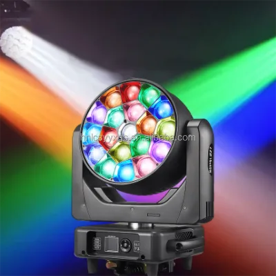 19x15W Zoom Wash Bee Eye Moving Head DJ Stage Lights Aura Concert Big Bee Eye LED Lights for Concerts and Stages