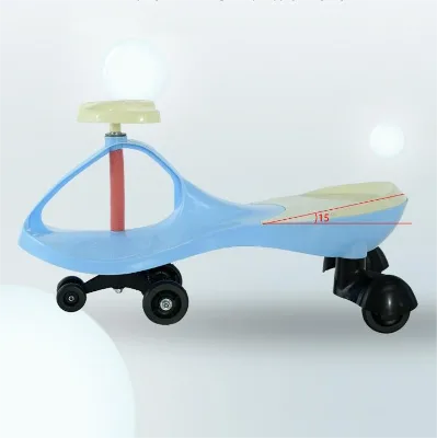 Children's Electric Swing Car Ride-On Toy with Plastic & Rubber 4-Wheel for Kids