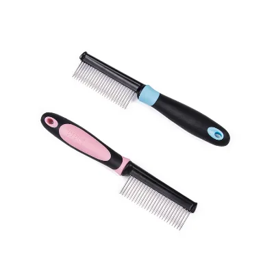 Pet Grooming Tool Dematting Comb Long-Short Pin Pet Hair Comb With Non-slip Plastic Handle Dog Beauty Comb