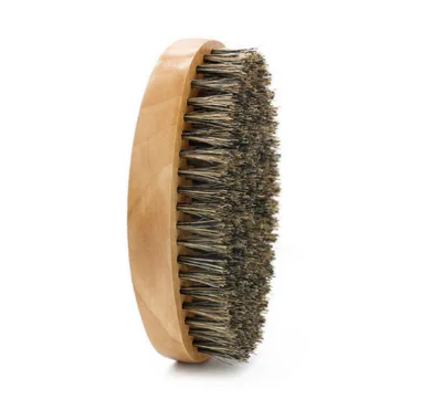 Natural Beard Comb Set Double Beard Oil Head Shape Beard Comb Brush Set Soft Boar Bristle