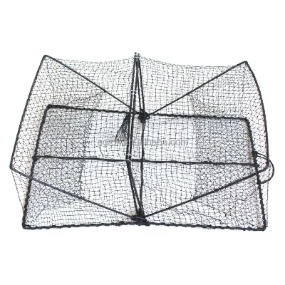 HDPE Multifilament Square Trap 1cm X 1cm Mesh Black Color Fish Crab Trap