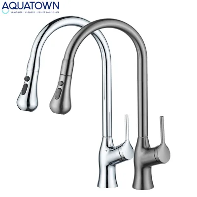 OEM/ODM Hot/Cold Zinc Alloy Modern Luxury Pull Down Kitchen Faucet with Spring for Hotel & Hospital Use