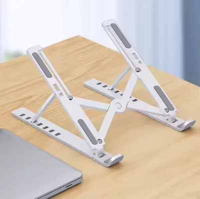 Household Desk Holder, Foldable Adjustable Desktop Support Bracket, Portable Riser for Notebook Tablet Home Office Daily Use