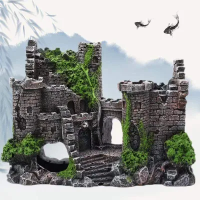 Aquarium Ornaments Resin Castle Decorations Submarine Fish Tank Supplies Accessories Eco-Friendly Fish Tank Creativity Aquarium