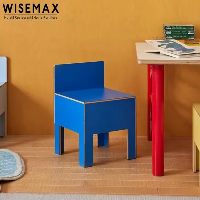 WISEMAX FURNITURE Minimalist Modern Living Room Small Chair Wooden Board Stool Ottoman for Hotel School Event Villa Apartment