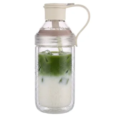 Wholesale Custom Printed Heat Resistant Insulated Modern Transparent Cute Portable Coffee Milk Glass Matcha Tea Cup
