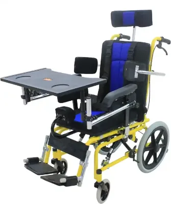 Pediatric Cerebral Palsy Wheelchair, Kids Rehab Mobility Chair with Dining Table & Posture Support Straps