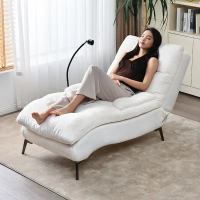 Chaise Longue Modern Fabric Reclining Single Person Small-sized Living Room Bedroom Balcony Lounge Chair