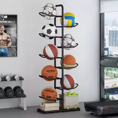 Adjustable Standing Basketball Rack Ball Storage Rack Five Layer Basketball Storage